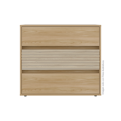 Cajonera WANDA CFR 12493 color Fresno Europeo + Roble natural, 3 cajones.