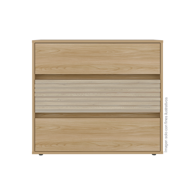 Cajonera WANDA CFR 12493 color Fresno Europeo + Roble natural, 3 cajones.