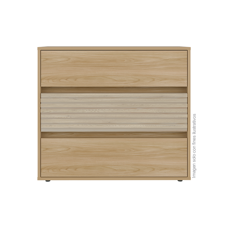 Cajonera WANDA CFR 12493 color Fresno Europeo + Roble natural, 3 cajones.