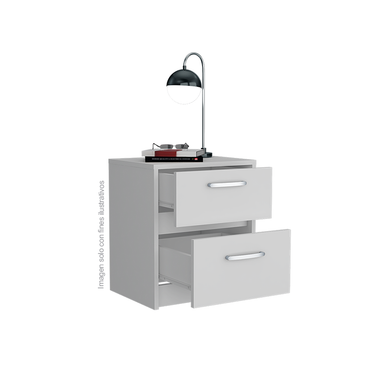 Mesa de noche Argento Color blanco MQZ MLB 8073 2 cajones.