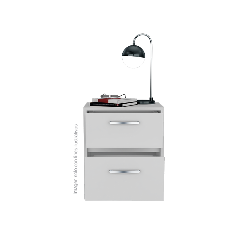 Mesa de noche Argento Color blanco MQZ MLB 8073 2 cajones.