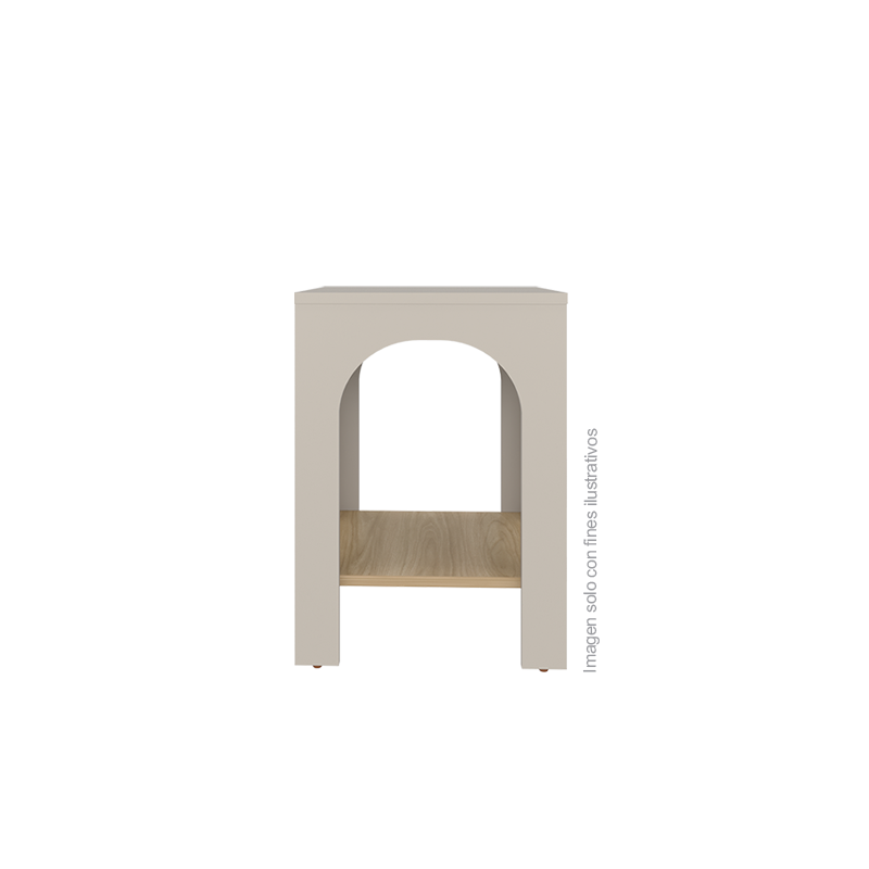Mesa auxiliar Aira modelo 11713, color Capri y fresno Europeo