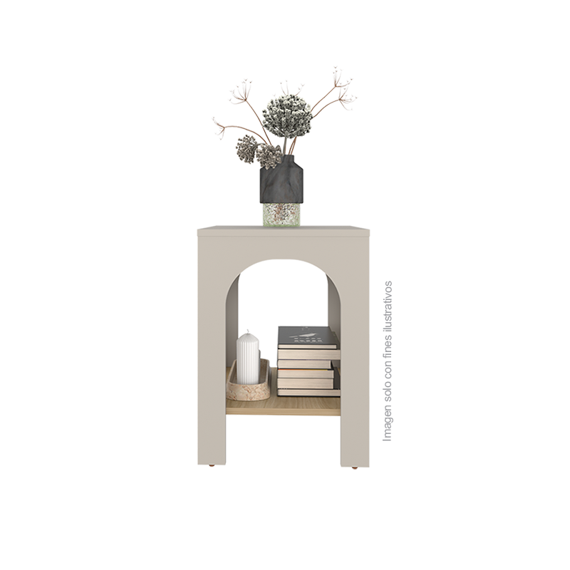 Mesa auxiliar Aira modelo 11713, color Capri y fresno Europeo