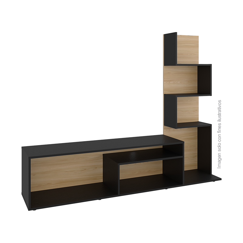 Rack para TV de 55" Modelo Nereida RFW 12432, color Europeo Wengue + wengue