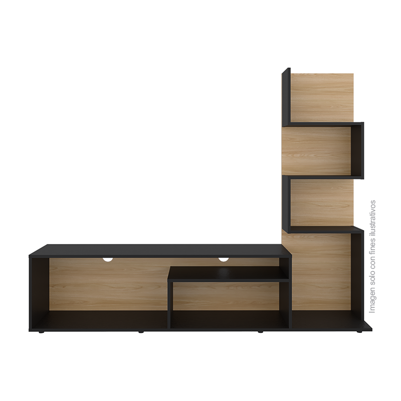 Rack para TV de 55" Modelo Nereida RFW 12432, color Europeo Wengue + wengue