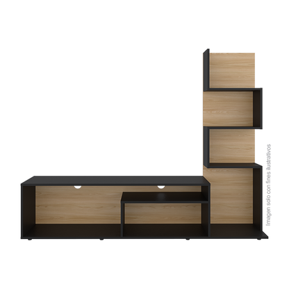 Rack para TV de 55" Modelo Nereida RFW 12432, color Europeo Wengue + wengue