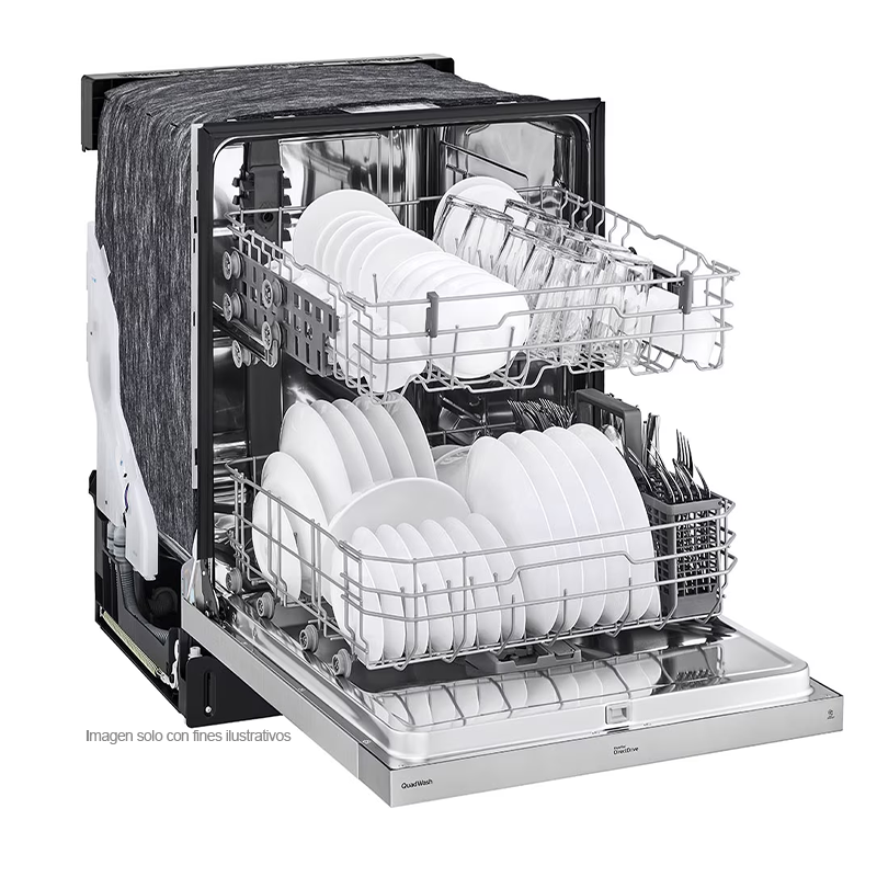 Lavaplatos empotrable 24" LDFN3432T LG, color acero inoxidable, 15 servicios, inverter