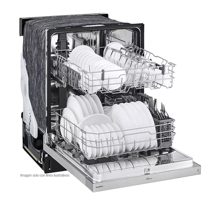 Lavaplatos empotrable 24" LDFN3432T LG, color acero inoxidable, 15 servicios, inverter