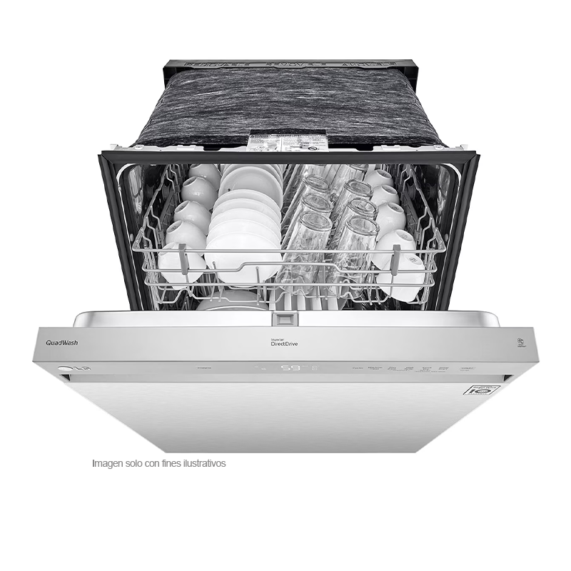 Lavaplatos empotrable 24" LDFN3432T LG, color acero inoxidable, 15 servicios, inverter