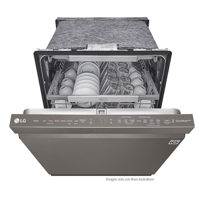 Lavaplatos empotrable de 24” Smart Direct Drive LDP6810BD LG, sistemas QuadWash y TrueSteam