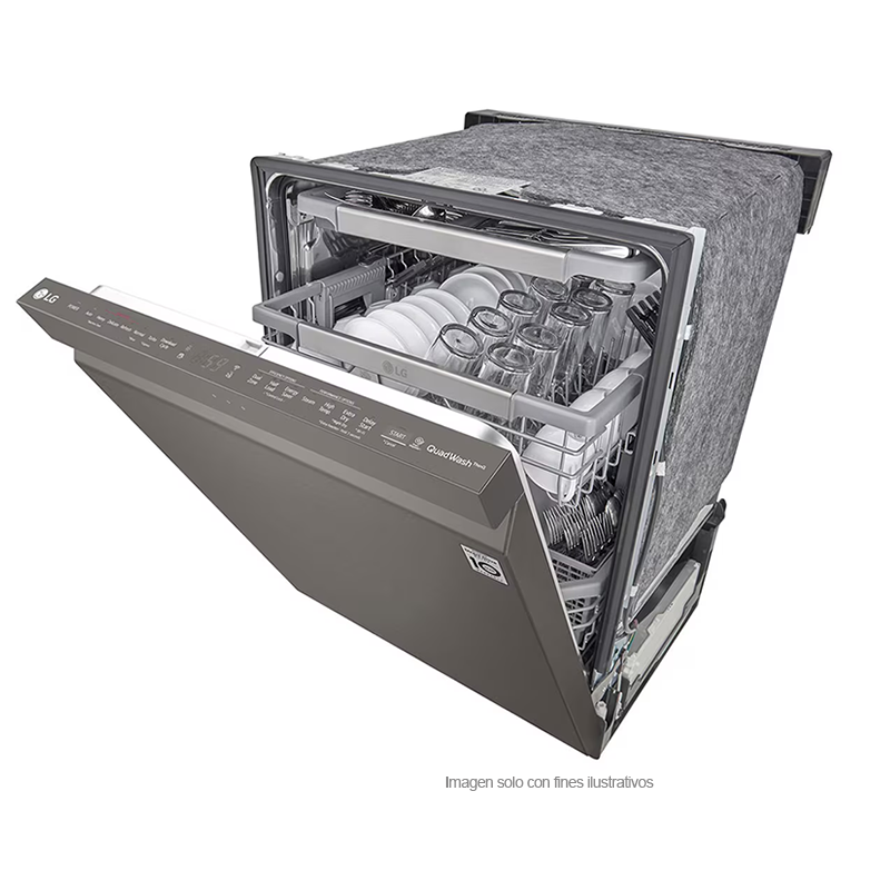 Lavaplatos empotrable de 24” Smart Direct Drive LDP6810BD LG, sistemas QuadWash y TrueSteam