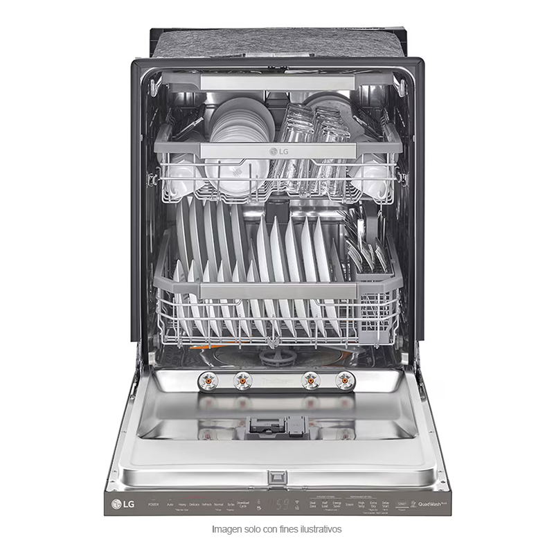 Lavaplatos empotrable de 24” Smart Direct Drive LDP6810BD LG, sistemas QuadWash y TrueSteam