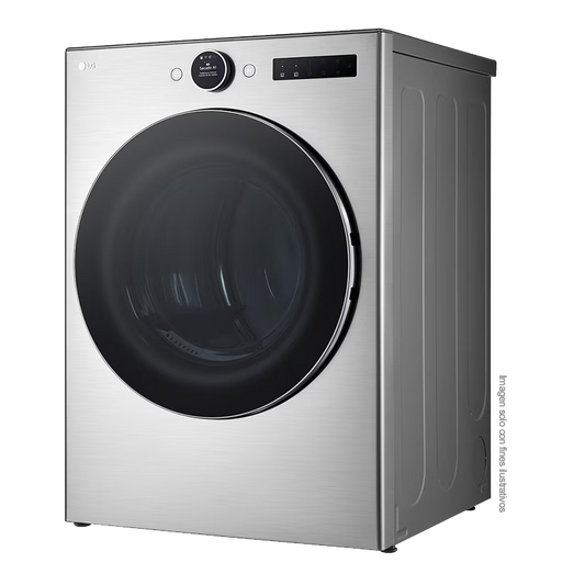 Secadora a gas 22kg DF74VFXS6B LG, carga frontal color plateado, TurboSteam, AI sensor Dry, ThinQ.