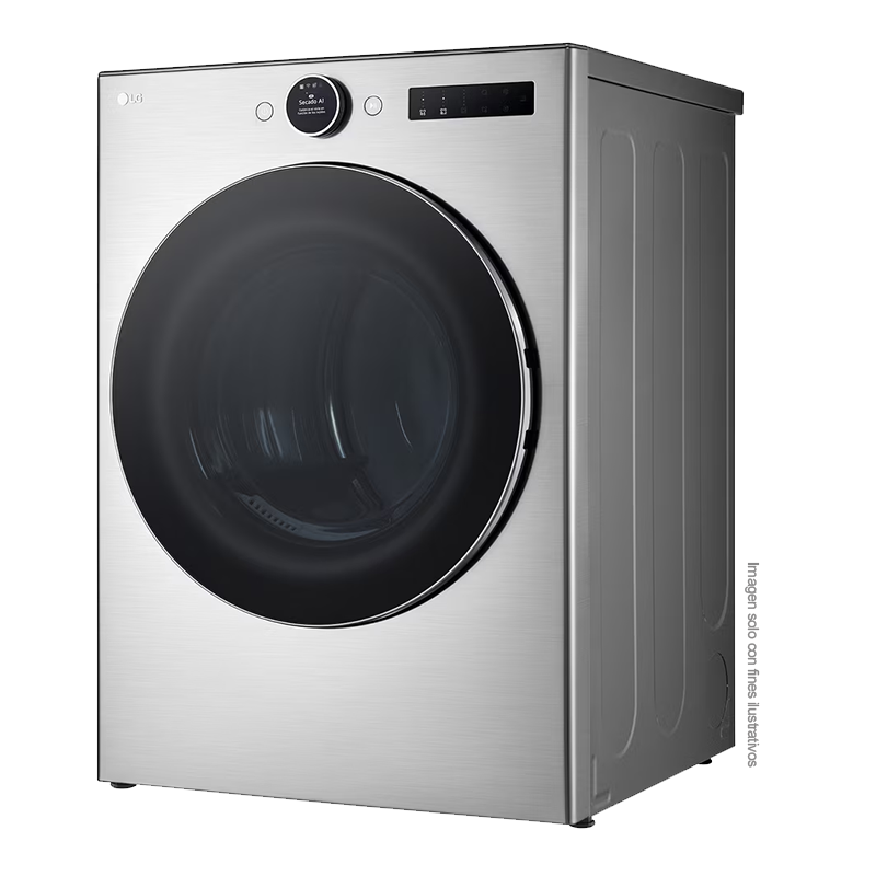 Secadora a gas 22kg DF74VFXS6B LG, carga frontal color plateado, TurboSteam, AI sensor Dry, ThinQ.