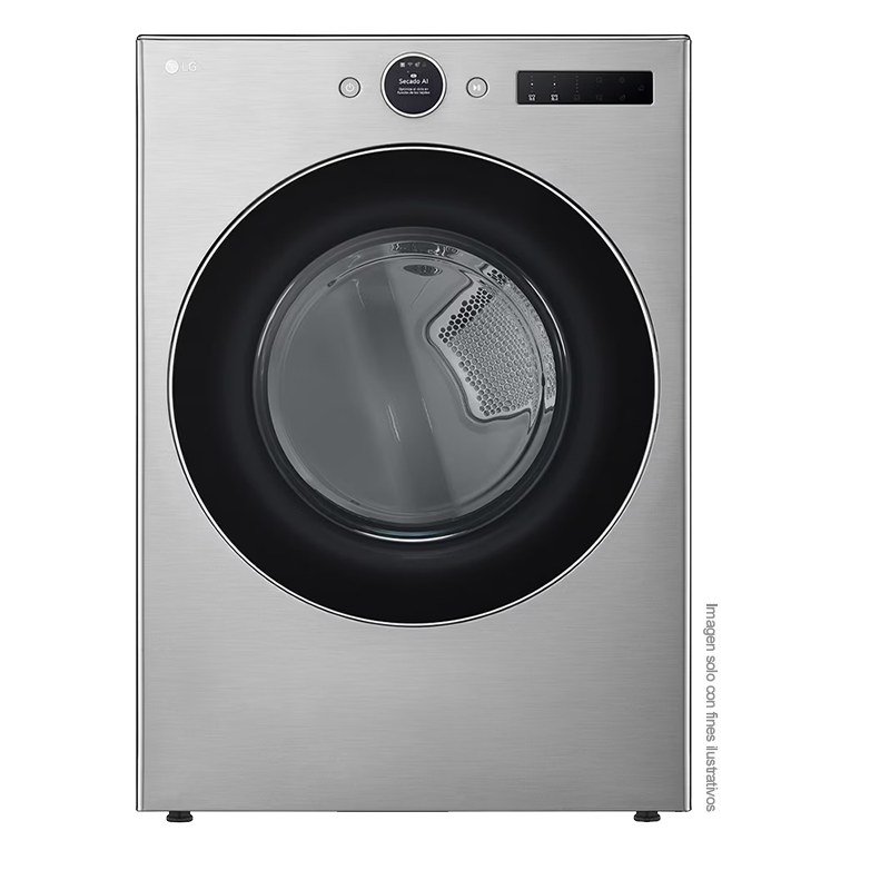 Secadora a gas 22kg DF74VFXS6B LG, carga frontal color plateado, TurboSteam, AI sensor Dry, ThinQ.