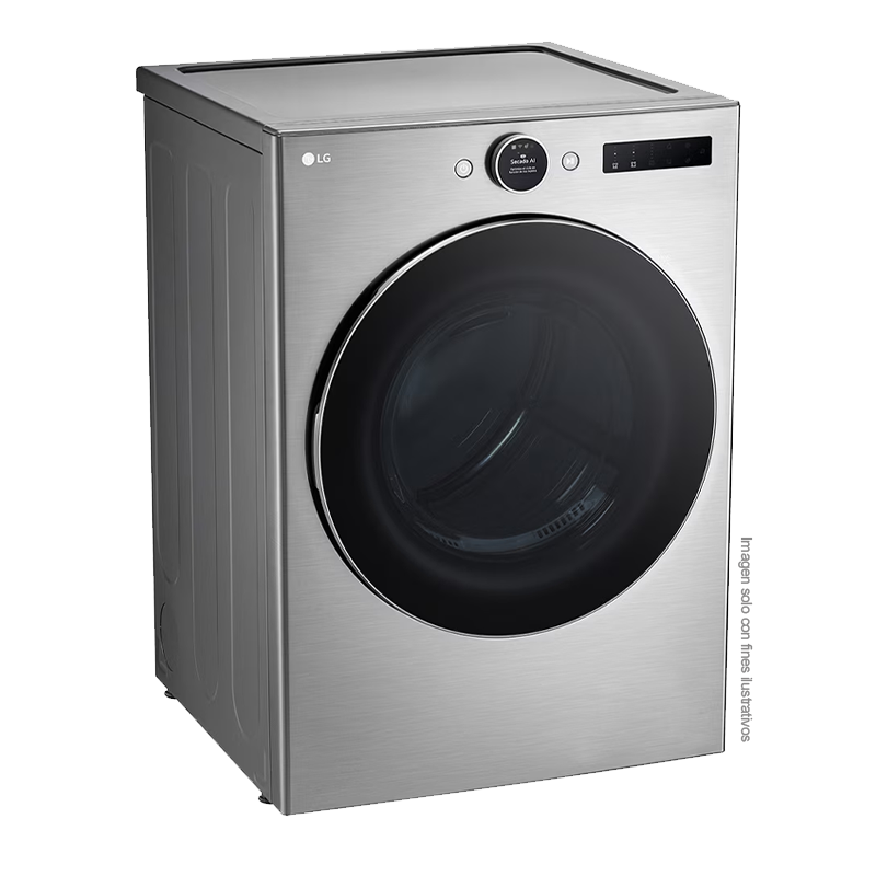 Secadora a gas 22kg DF74VFXS6B LG, carga frontal color plateado, TurboSteam, AI sensor Dry, ThinQ.