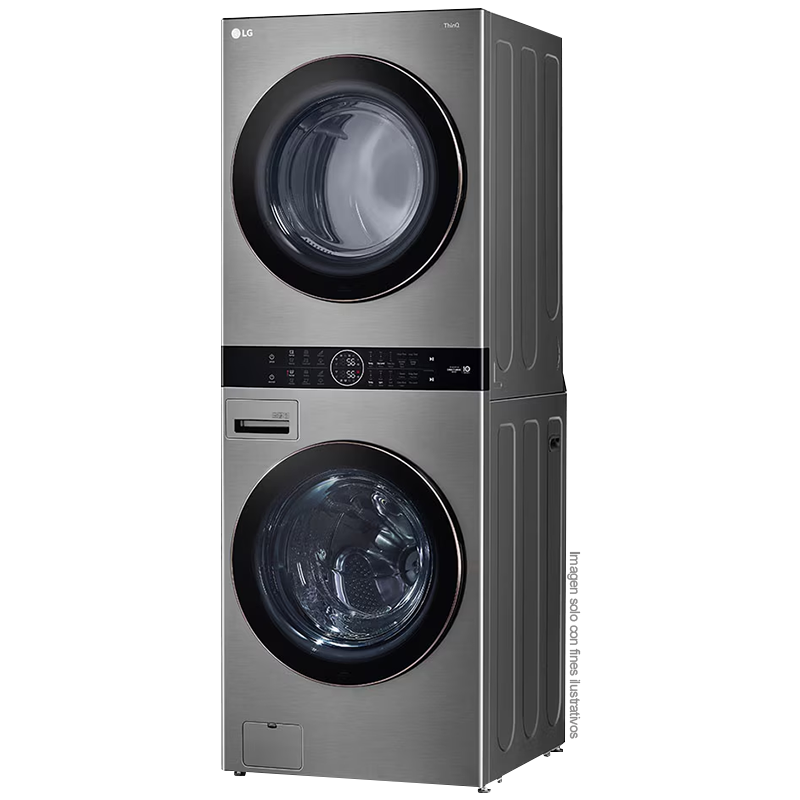 Centro de lavado eléctrico 22Kg WK22VS6PE LG, color silver, motor inverter, conectividad ThinQ