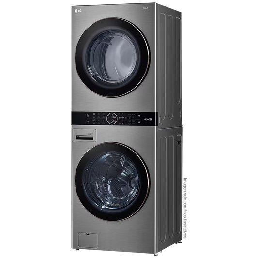 Centro de lavado eléctrico 22Kg WK22VS6PE LG, color silver, motor inverter, conectividad ThinQ