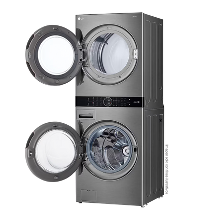 Centro de lavado eléctrico 22Kg WK22VS6PE LG, color silver, motor inverter, conectividad ThinQ