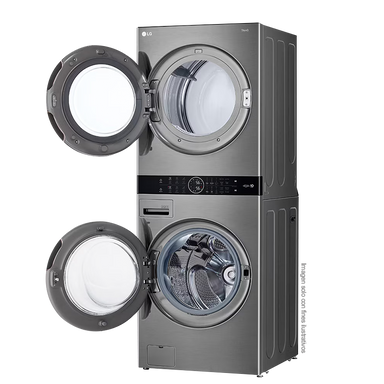 Centro de lavado eléctrico 22Kg WK22VS6PE LG, color silver, motor inverter, conectividad ThinQ