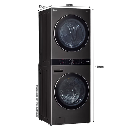 Centro de lavado a gas 25kg | WK25BS6 LG | panel central táctil | INVERTER DD | tecnología Smart ThinQ