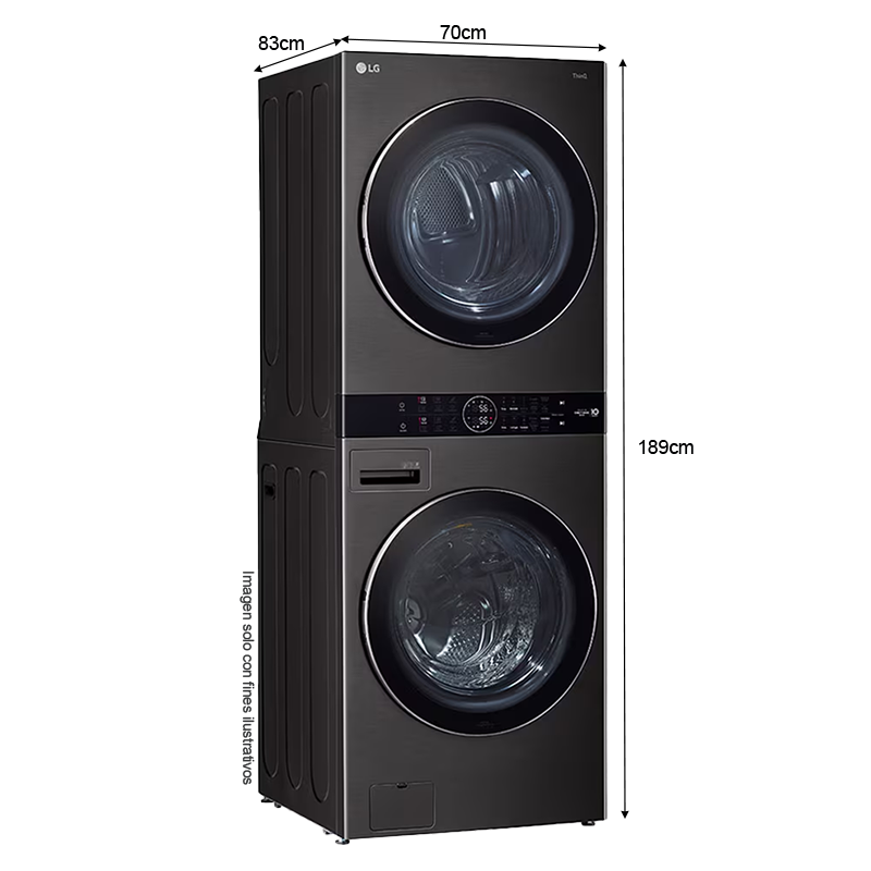 Centro de lavado a gas 25kg | WK25BS6 LG | panel central táctil | INVERTER DD | tecnología Smart ThinQ