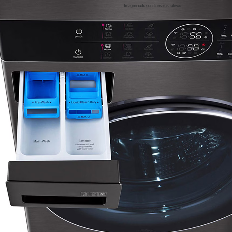 Centro de lavado a gas 25kg | WK25BS6 LG | panel central táctil | INVERTER DD | tecnología Smart ThinQ