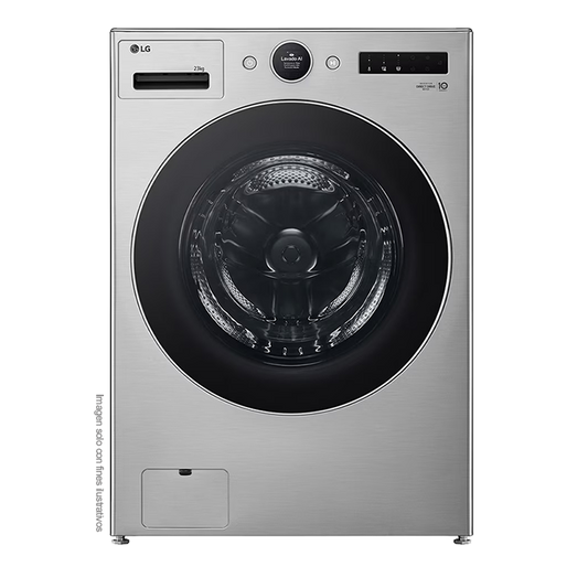 Lavadora 23kg WM23VFXS6 LG, carga frontal, pantalla LCD, dispensador automáticos detergente y suavizante, lavado óptimo mejorado por IA impulsado por AI DD