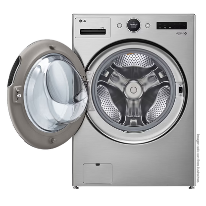 Lavadora 23kg WM23VFXS6 LG, carga frontal, pantalla LCD, dispensador automáticos detergente y suavizante, lavado óptimo mejorado por IA impulsado por AI DD