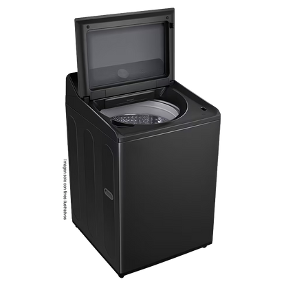 Lavadora 22kg carga superior | WT220BTX6 LG | sistema TurboWash | panel LED táctil | color negro | motor inverter con 10 años de garantía.