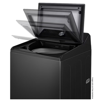 Lavadora 22kg carga superior | WT220BTX6 LG | sistema TurboWash | panel LED táctil | color negro | motor inverter con 10 años de garantía.