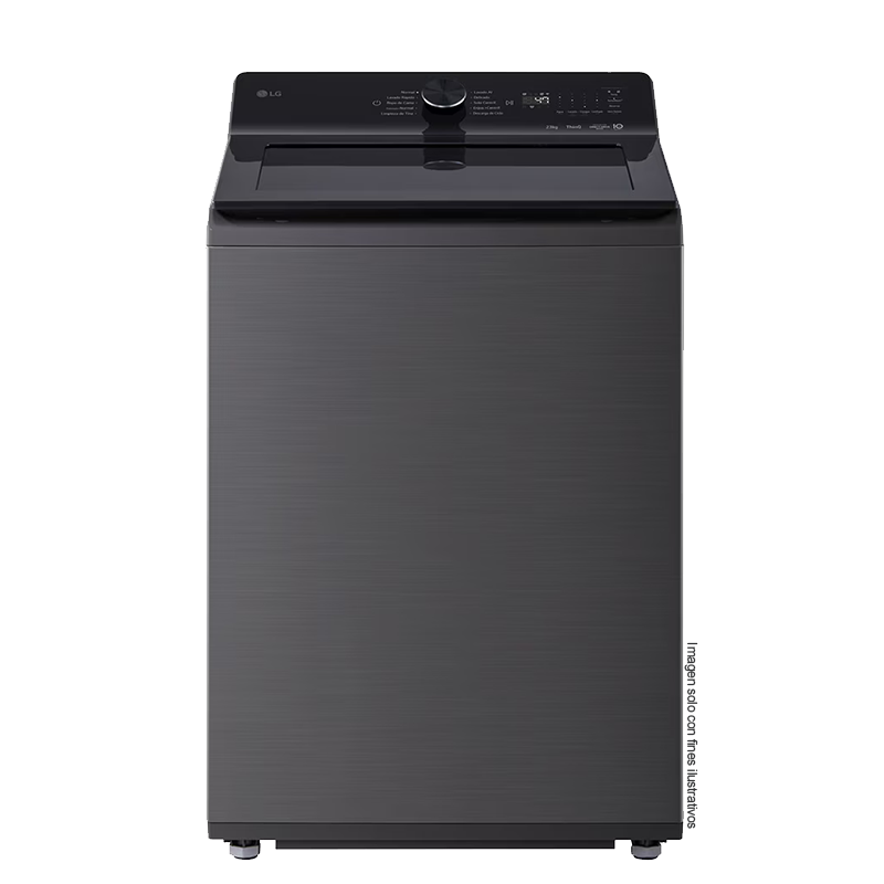Lavadora 23kg carga superior WT23PBTX6A LG, control de perilla + panel LED táctil.