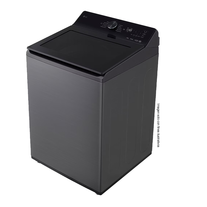 Lavadora 23kg carga superior WT23PBTX6A LG, control de perilla + panel LED táctil.