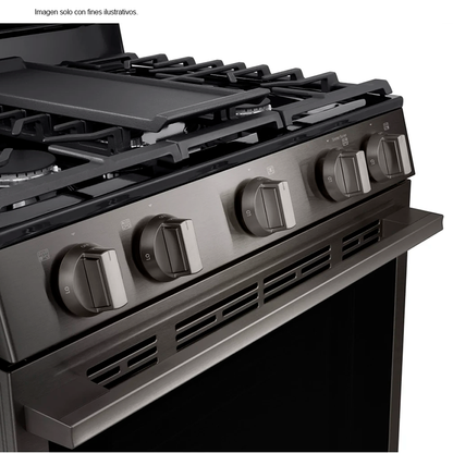Estufa a gas de 30", modelo LRGN6325X LG, 5 quemadores, con modo Air Fry, sistema Easy Clean