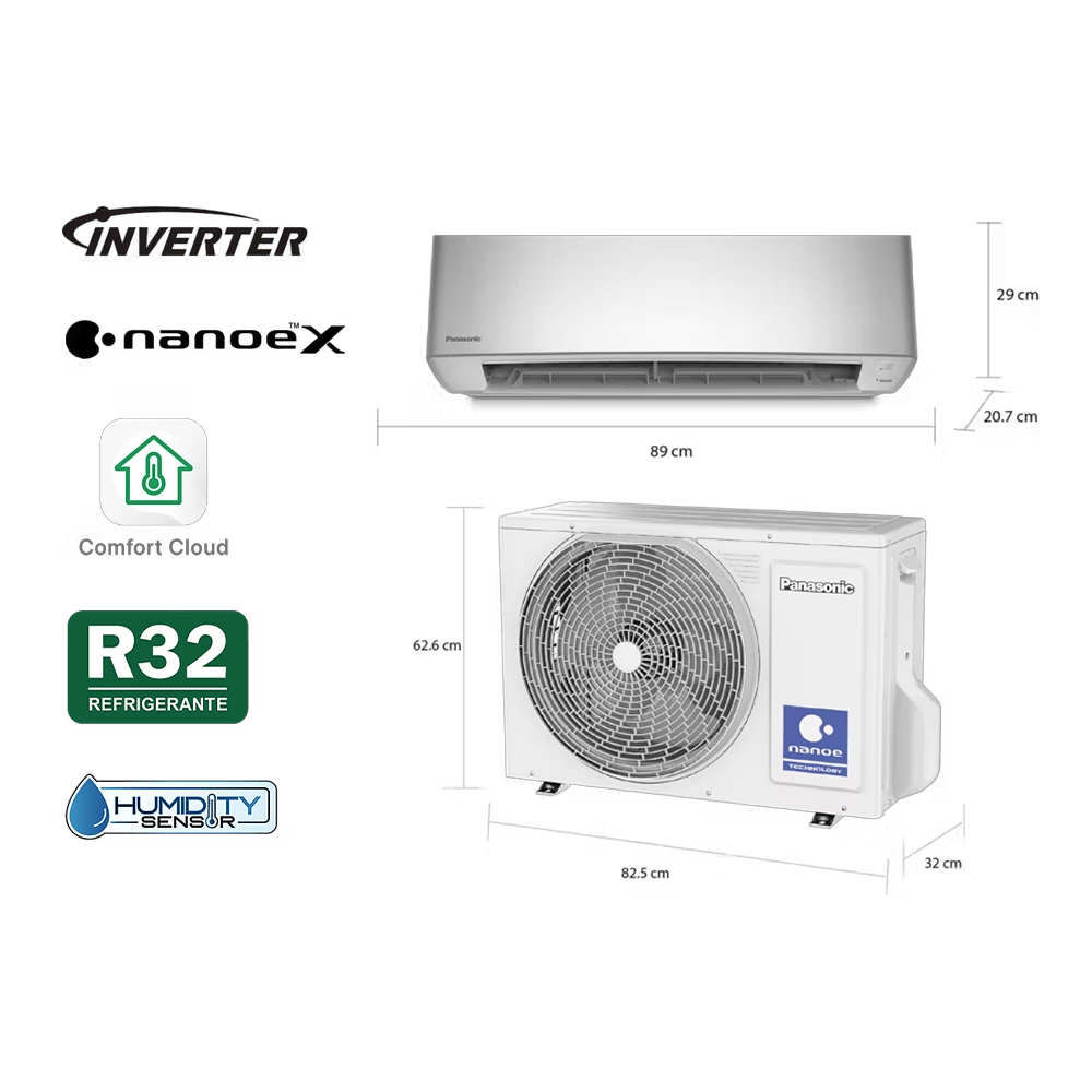 Aire acondicionado Split inverter 18000BTU CS-SU18BKV-2 Panasonic, Tecnología nanoeX