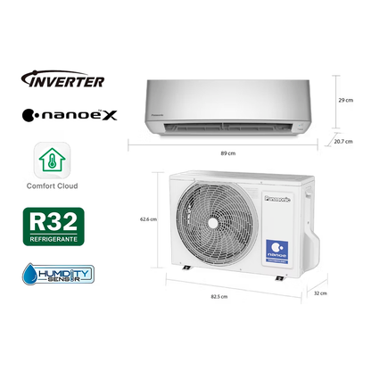 Aire acondicionado Split inverter 18000BTU CS-SU18BKV-2 Panasonic, Tecnología nanoeX