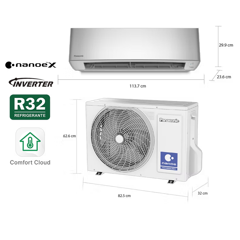 Aire acondicionado Split inverter 24000BTU CS-SU24BKV-2 Panasonic, Tecnología nanoeX