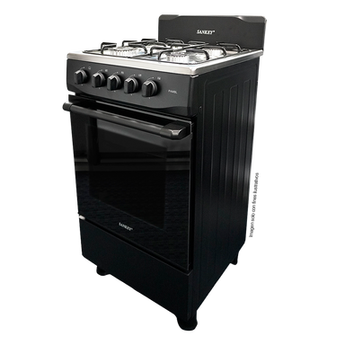 Estufa 20" PAMBL  Sankey, 4 quemadores esmaltados en color negro