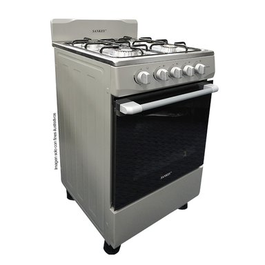 Estufa 20" PAM GR Sankey 4 quemadores color gris, acero inoxidable