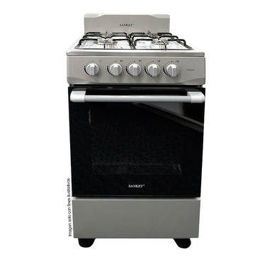 Estufa 20" PAM GR Sankey 4 quemadores color gris, acero inoxidable