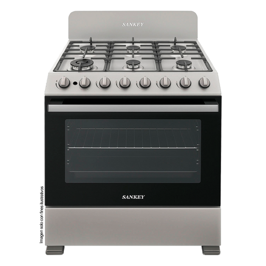 Estufa de 30" LYRA S6 Sankey, 6 quemadores encendido eléctrico, acero inoxidable