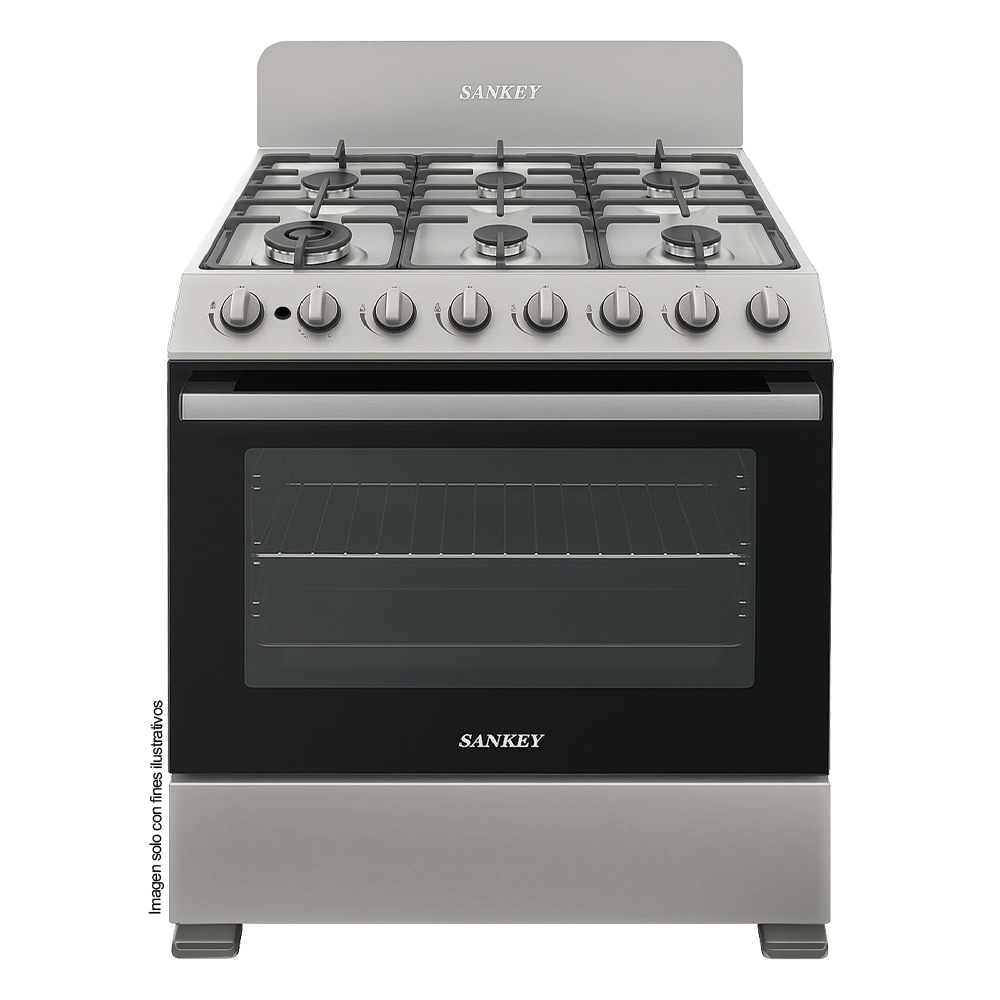 Estufa de 30" LYRA S6 Sankey, 6 quemadores encendido eléctrico, acero inoxidable