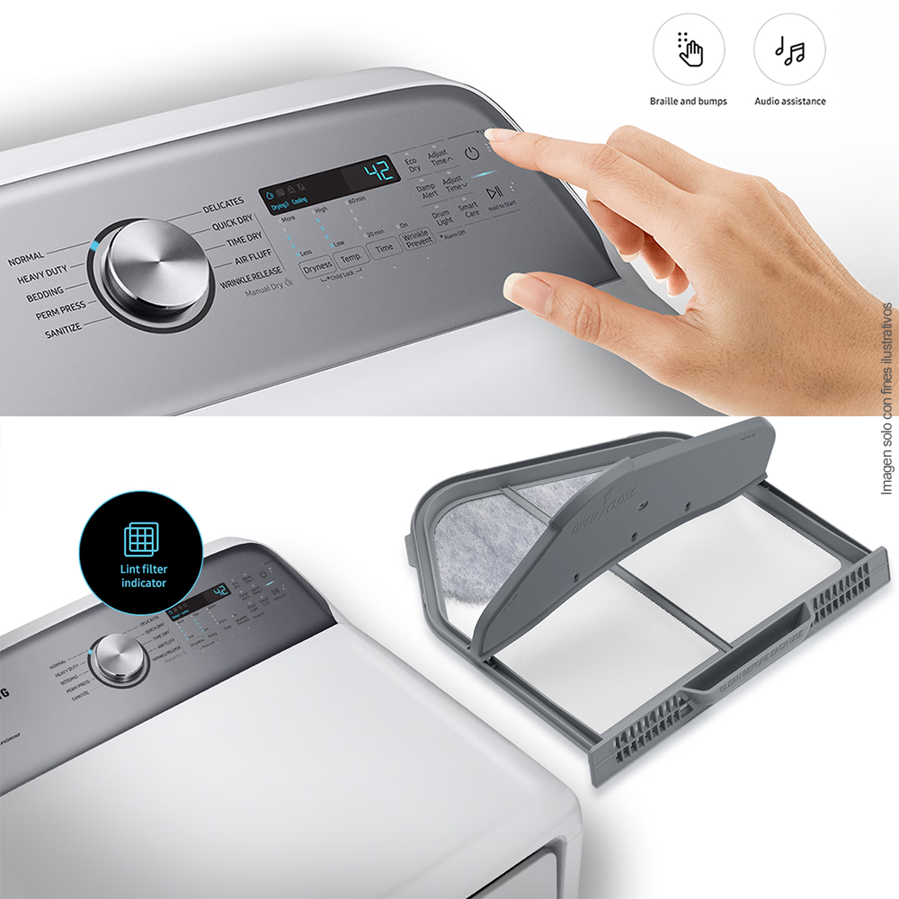 Secadora a gas 22kg DV24A5370PW/AP Samsung, smart chek, steam