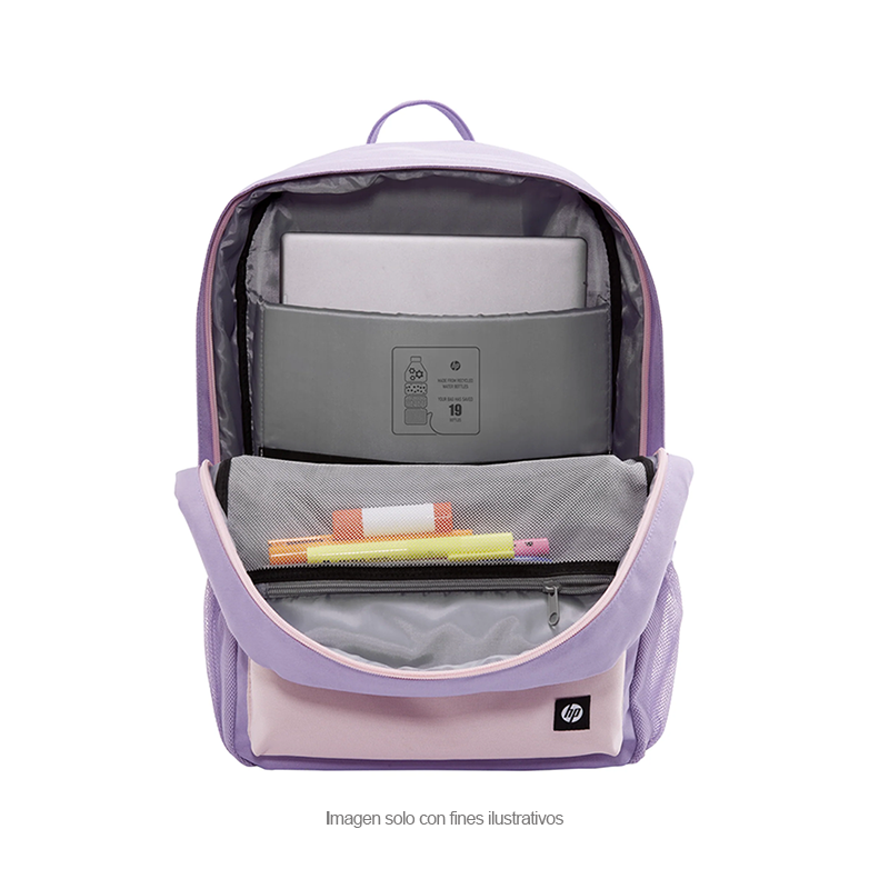 Mochila HP Campus 7J597AA color lavanda para laptop hasta 15.6"