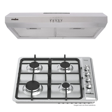 Combo estufa de empotre 24" CM6040UIW0 + PM6040CM6040 extractor de grasa de acero inoxidable Mabe