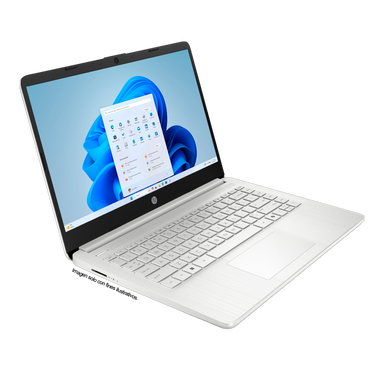 Laptop Celeron N150 HP, pantalla 14" HD 4GB 128GB, windows 11 color silver