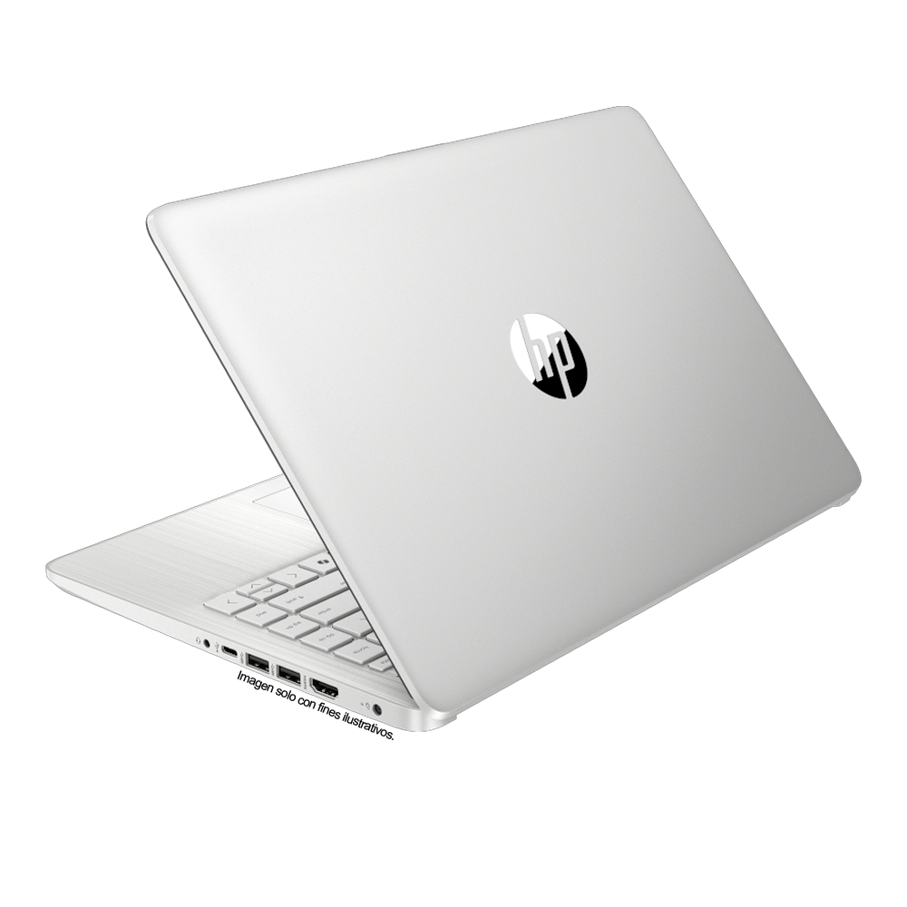 Laptop Celeron N150 HP, pantalla 14" HD 4GB 128GB, windows 11 color silver