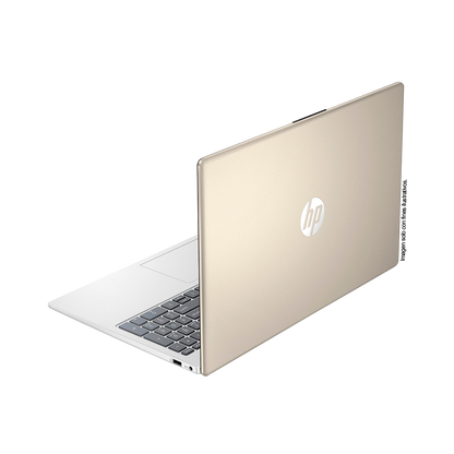 Laptop 15-fc0258la, HP 15.6” FHD, AMD Ryzen 5 7520U, 16GB 1TB Windows 11 color dorado cálido.