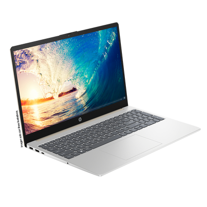 Laptop 15-fc0258la, HP 15.6” FHD, AMD Ryzen 5 7520U, 16GB 1TB Windows 11 color dorado cálido.