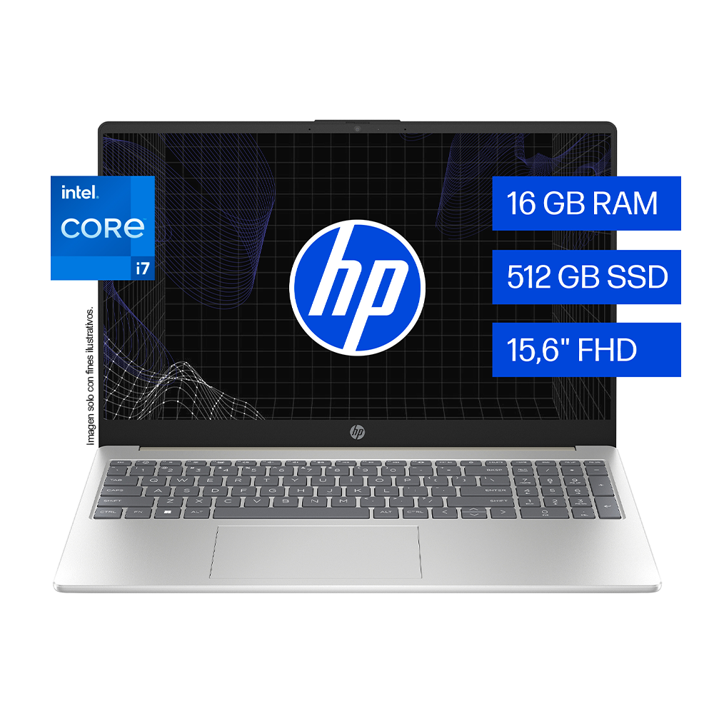 Laptop 15-fd0274la HP, 15.6" Procesador Intel Core i7-1355U 16GB, 512GB windows 11 Game pass